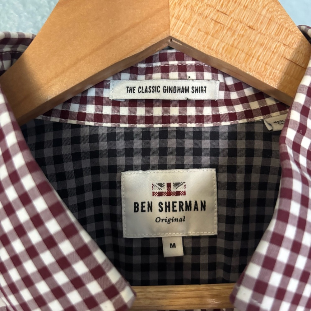 Ben Sherman Red Gingham Button Down Shirt - Picture 2 of 9
